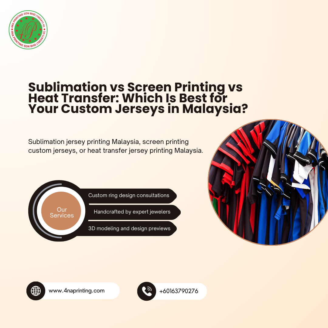 Sublimation vs Screen Printing vs Heat Transfer: Which Is Best for Your Custom Jerseys in Malaysia?