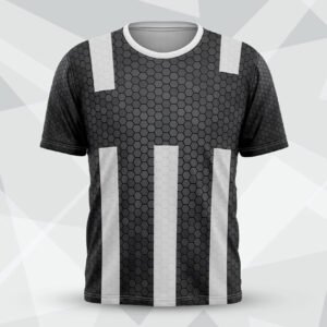 Hexagon Tech Stripe Round Neck Tees