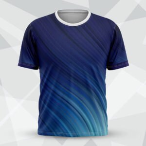 customized Blue Diagonal Wave Round Neck Tees