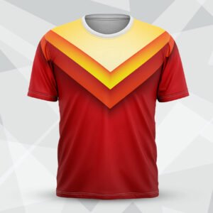 Red Chevron Hero Round Neck Custom design T-Shirt