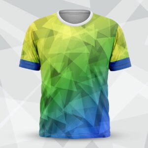 Customized Lime Green Geometric Prism Round Neck Tee