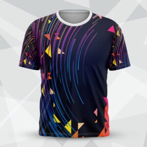 Cosmic Stream Abstract Round Neck Custom Tee printing