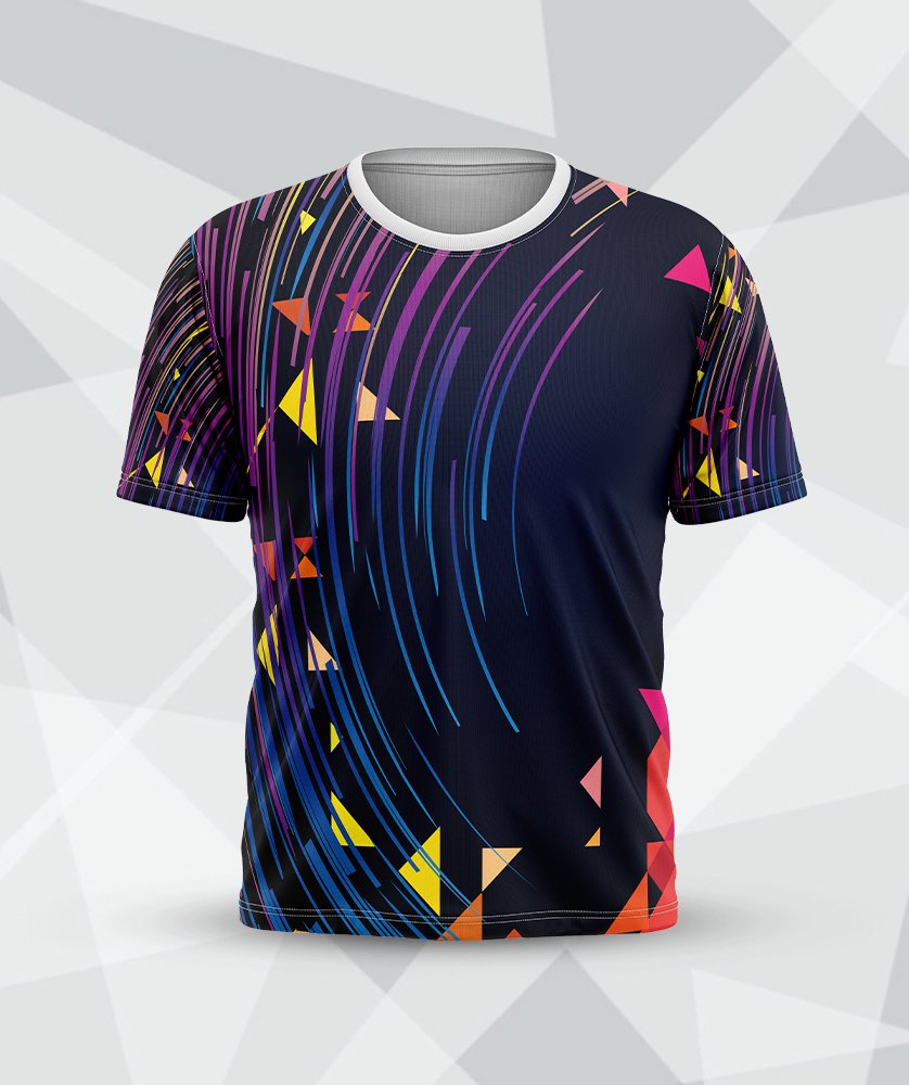 Cosmic Stream Abstract Round Neck Custom Tee printing