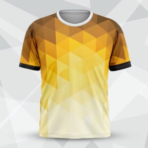 Golden Amber Low Poly Round Neck Tee for customization